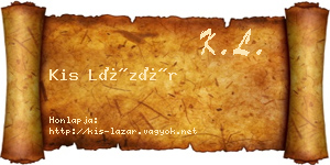 Kis Lázár névjegykártya